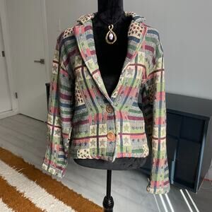 Vintage Blazer Medium New Identity Americana Stars Stripes Patriotic Tapestry